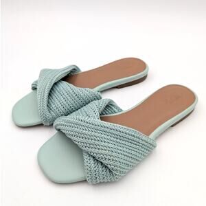 Nordstrom Chantelle Slide Sandal Women's Twist Front Blue Size US8M